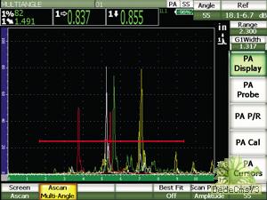 EPOCH 1000多角度相控阵模式的屏幕